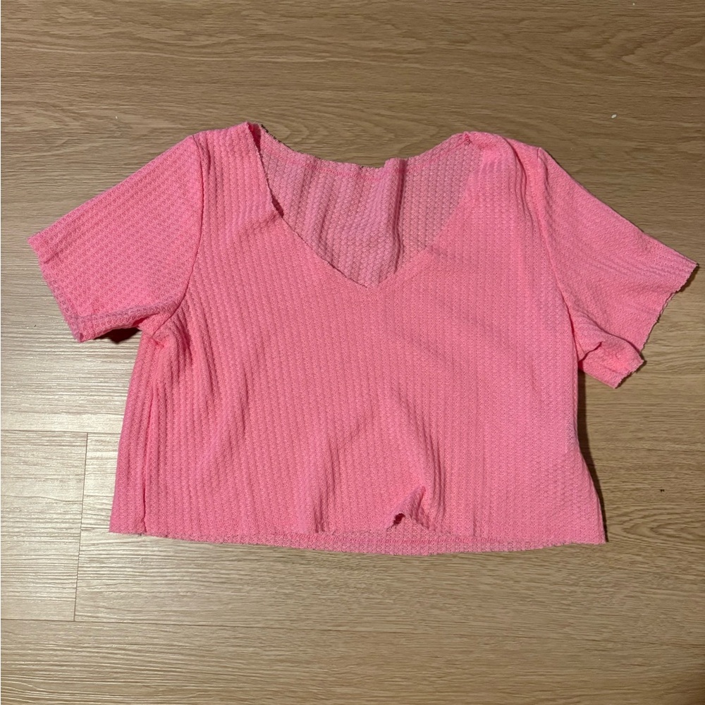 Urban Outfitters Pink Textured Crop Top